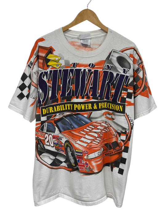 Vintage 1999 NASCAR Tony Stewart Racing AOP Graphic Tee Size XL