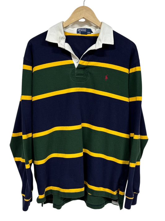 Vintage 90's Polo Ralph Lauren Striped Rugby Shirt Size Large