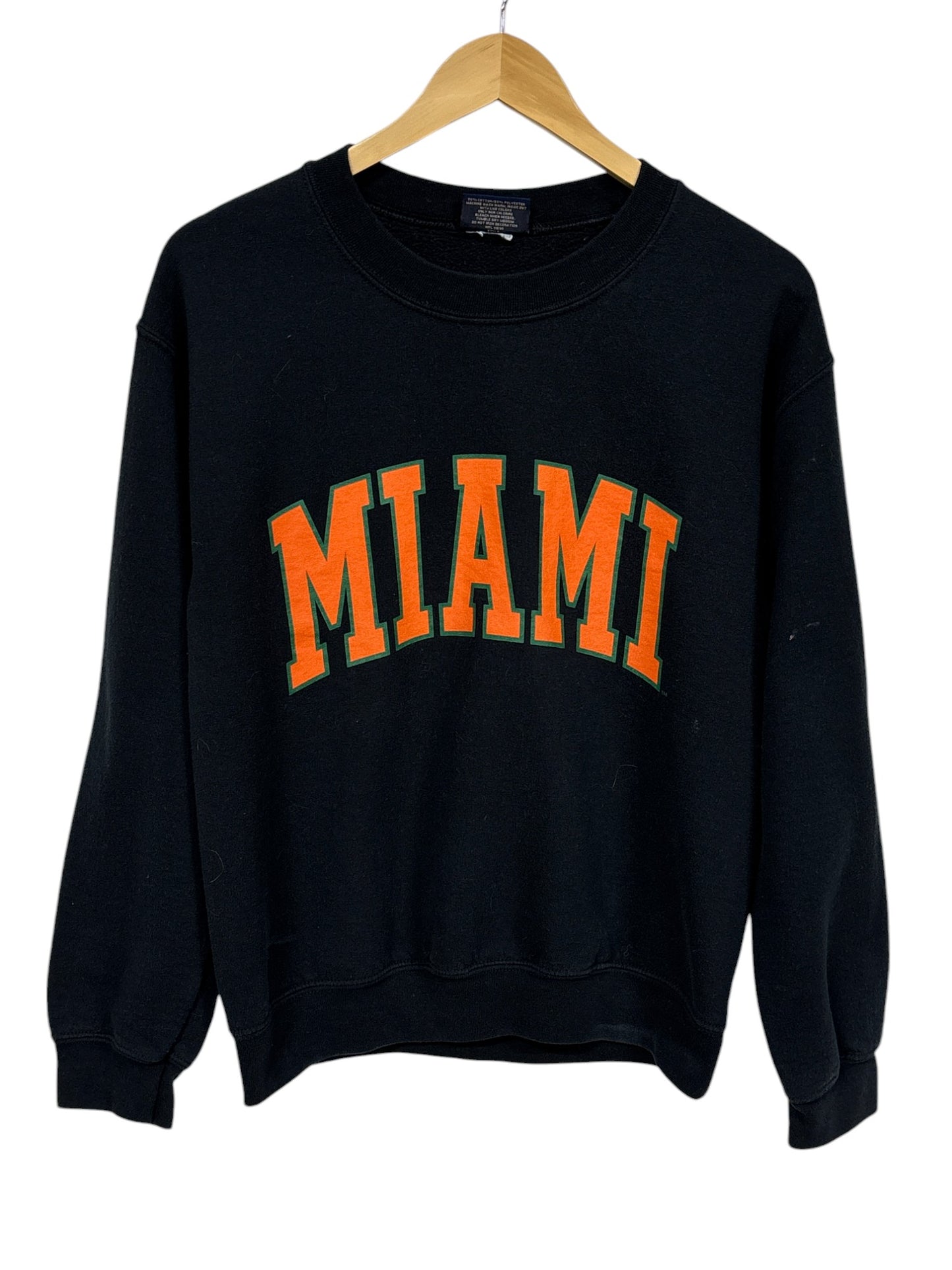 Vintage 00's Miami Hurricanes Spellout Crewneck Sweater Size Small