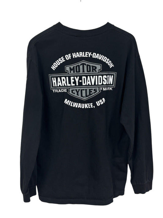 Harley Davidson House of Harley Milwaukee Long Sleeve Biker Tee Size Large