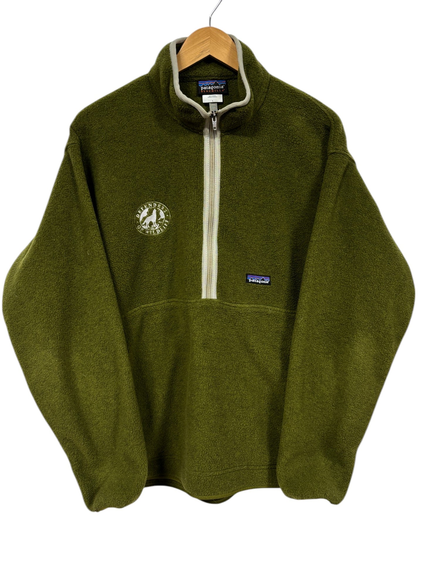 Vintage Patagonia Green Half Zip Synchilla Fleece Sweater Size Large