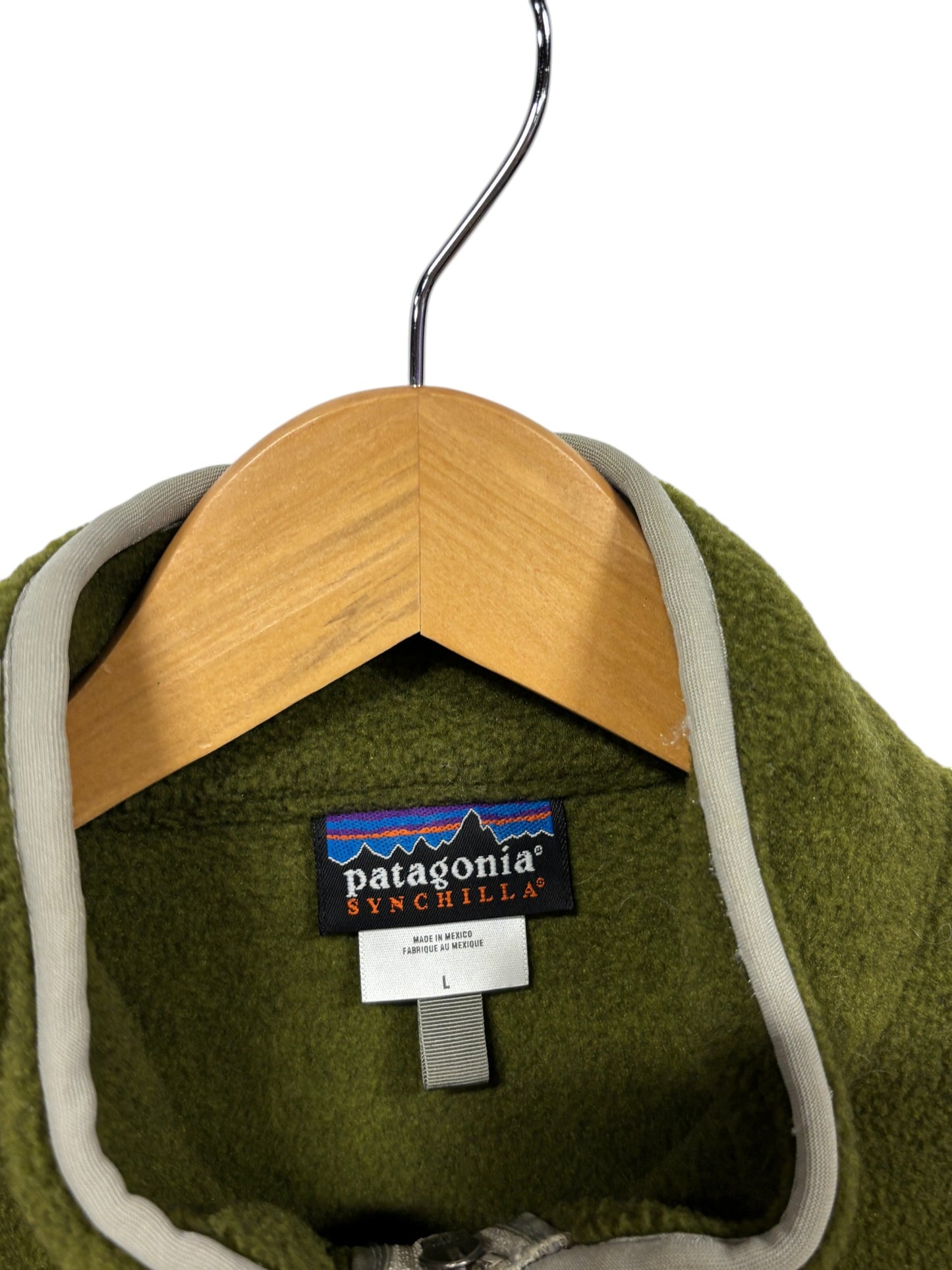 Vintage Patagonia Green Half Zip Synchilla Fleece Sweater Size Large