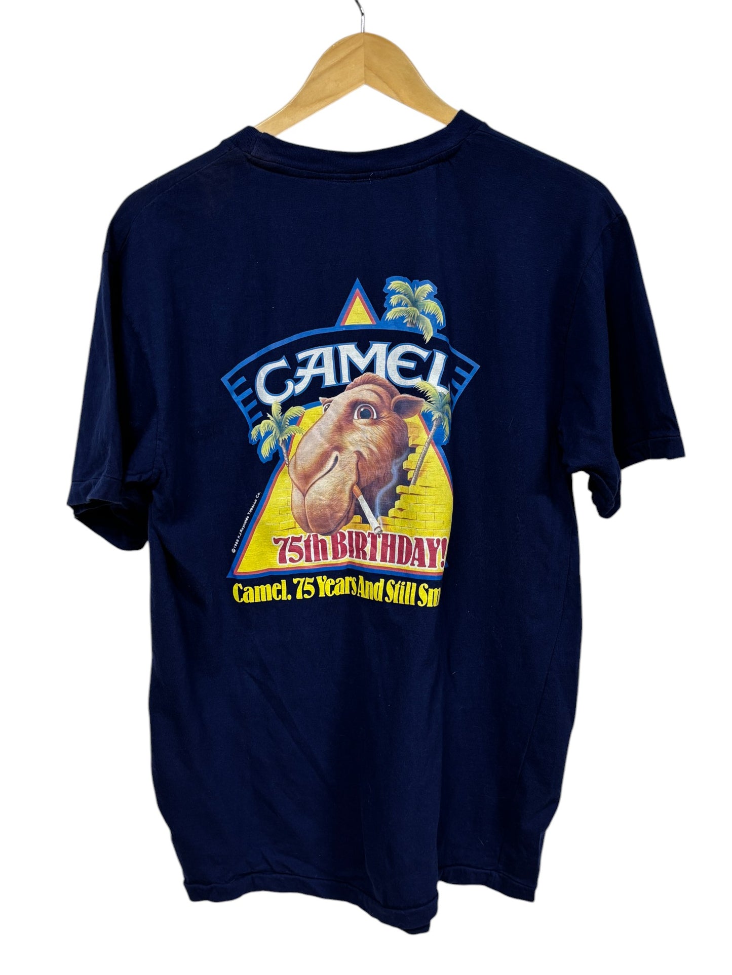 Vintage 80's Camel Cigarettes 75th Birthday Pocket Tee Size Large