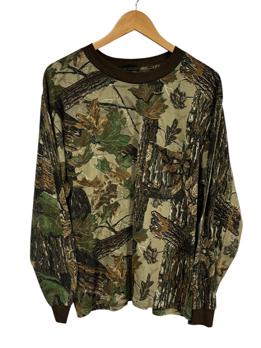 Vintage 90's Realtree Woodland Camo Long Sleeve Shirt Size Medium