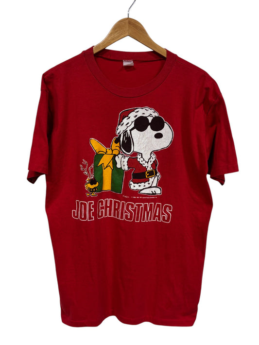 Vintage 90's Charlie Brown Snoopy Joe Christmas Graphic Tee Size Large