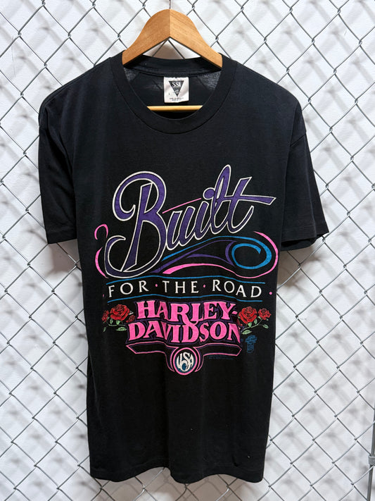 Vintage 1989 Harley Davidson Built for the Road Biker Tee Size Large