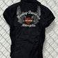 Harley Davidson Women's Black Full Zip Biker Shirt Size XS