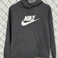 Nike Futura Logo Grey Swoosh Hoodie Size Large