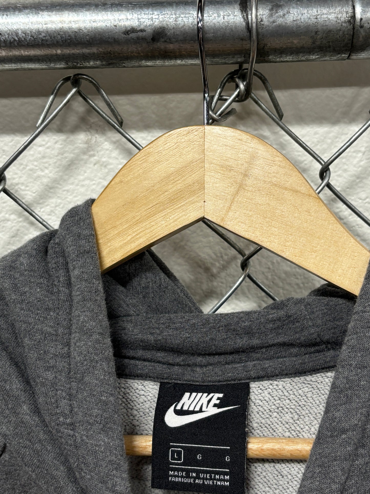 Nike Futura Logo Grey Swoosh Hoodie Size Large