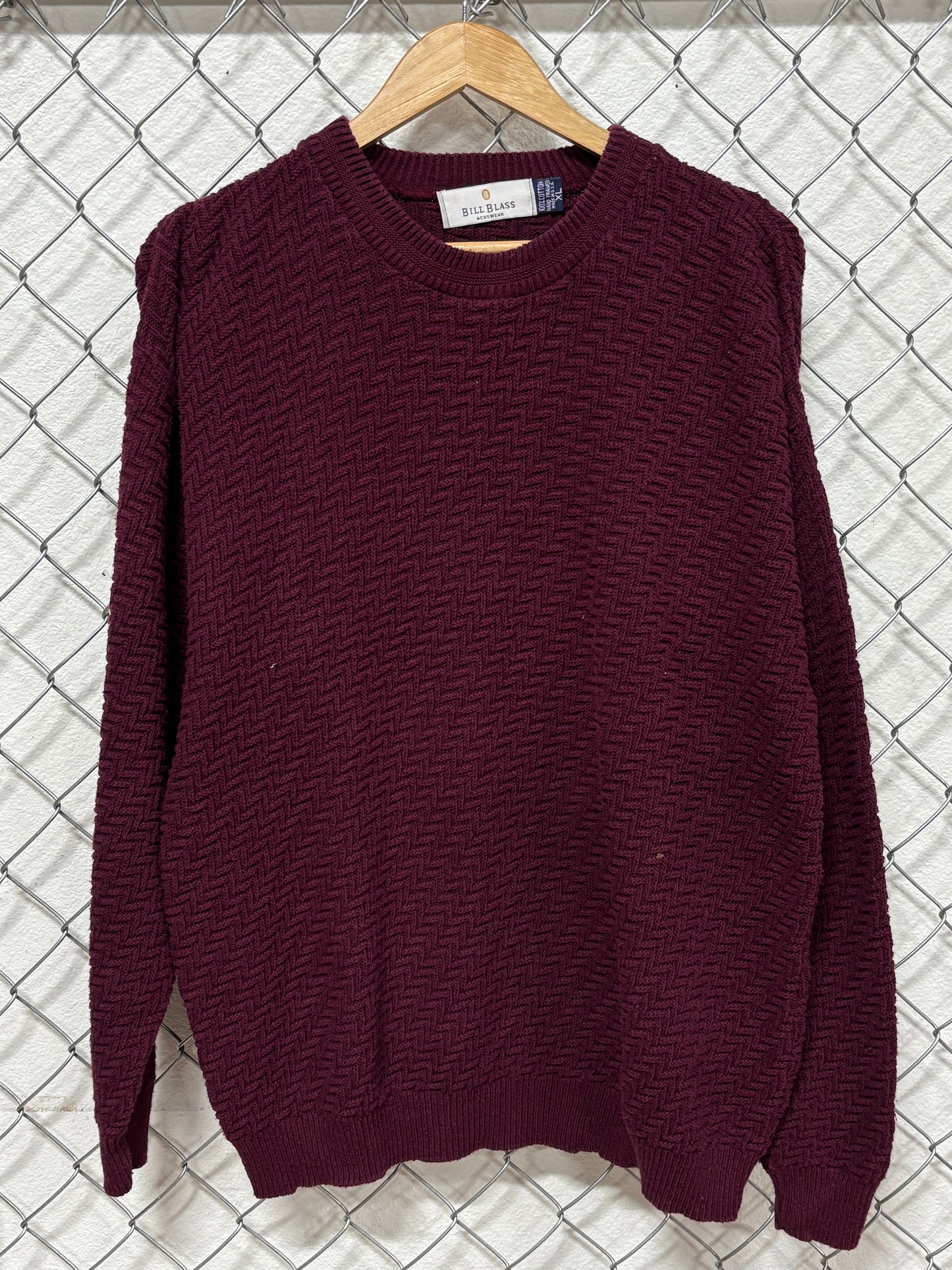 Vintage 90's Bill Blass Red Knit Sweater Size XL