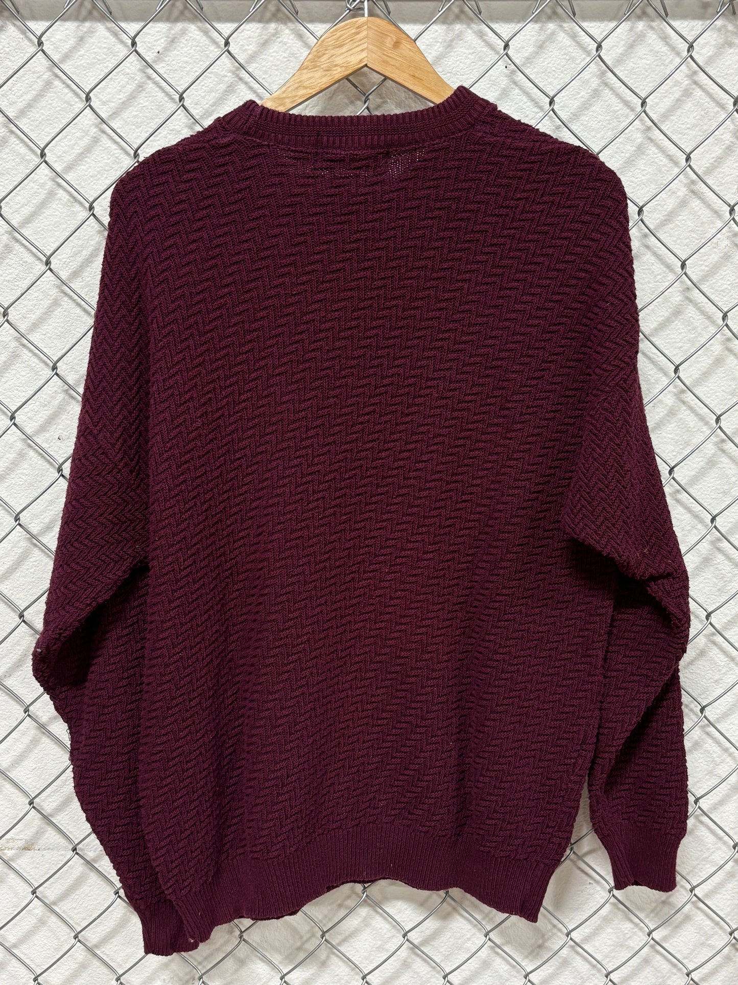 Vintage 90's Bill Blass Red Knit Sweater Size XL