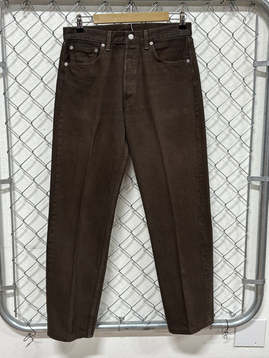 Vintage 90's Levi's Brown 501 Denim Jeans Made in USA Size 32x30