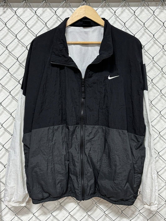 Nike Black White Full Zip Back Spellout Windbreaker Jacket Size XXL