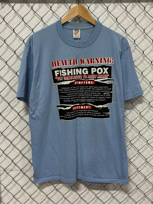 Vintage 90's Fishing Pox Funny Fisherman Graphic Tee Size Large