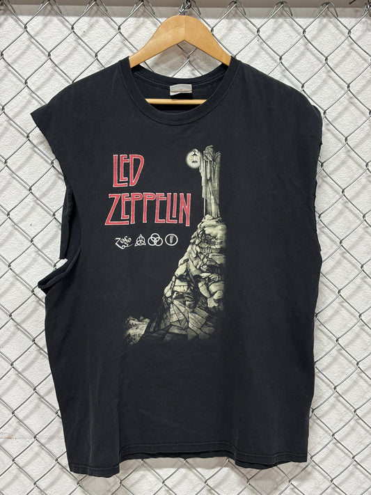 Vintage Y2K Led Zeppelin Band Tee Cutoff Size XL