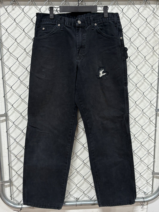 Vintage Dickies Distressed Black Carpenter Jeans Size 32x30