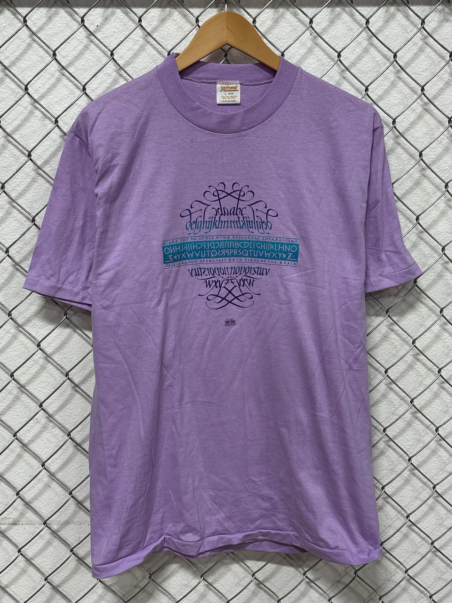 Vintage 90's Calligraphy Graphic Tee Size Large