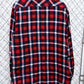 Wrangler Red Plaid Flannel Western Button Up Shirt Size Large Tall
