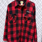 Vintage Melton Wintermaster Red Flannel Button Up Shirt Made in USA Size XL