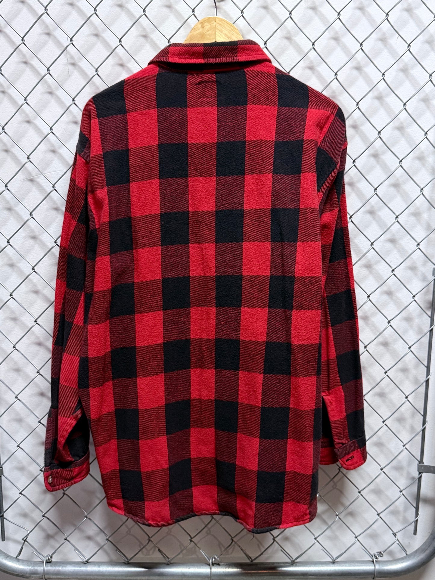 Vintage Melton Wintermaster Red Flannel Button Up Shirt Made in USA Size XL
