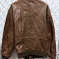 Vintage Aeropostale Brown Leather Bomber Flight Jacket Size 46 L/XL