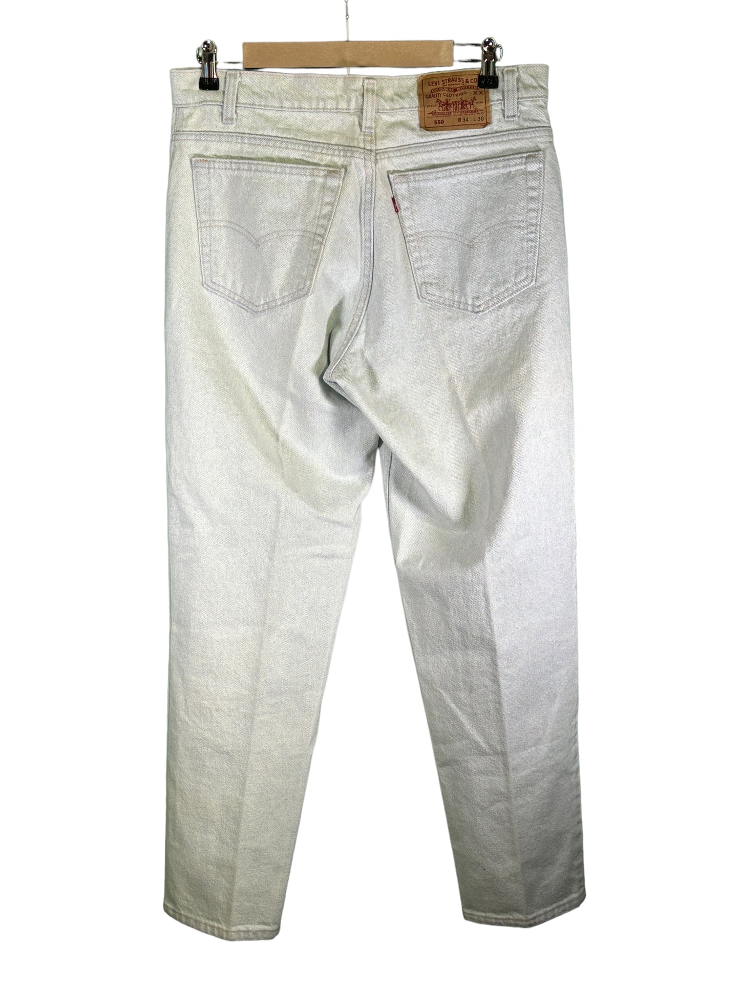 Vintage Levi Made in USA 550 Acid Wash Light Denim Jeans Size 33x30