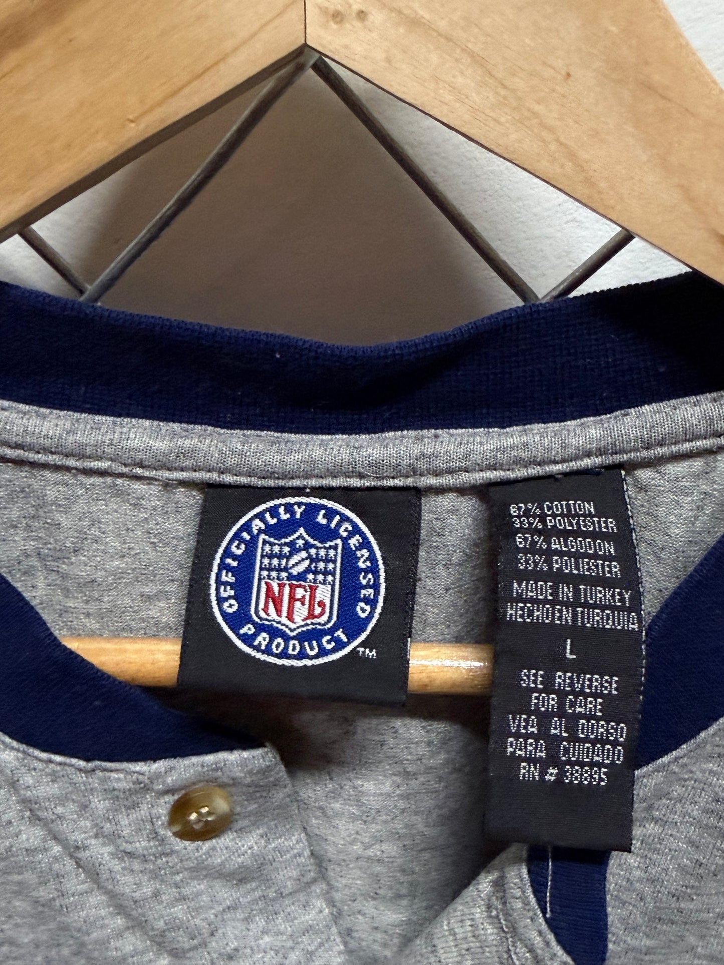 Denver Broncos NFL Logo Henley Tee Size Large