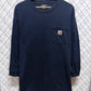 Carhartt Blue Long Sleeve Pocket Tee Size Large