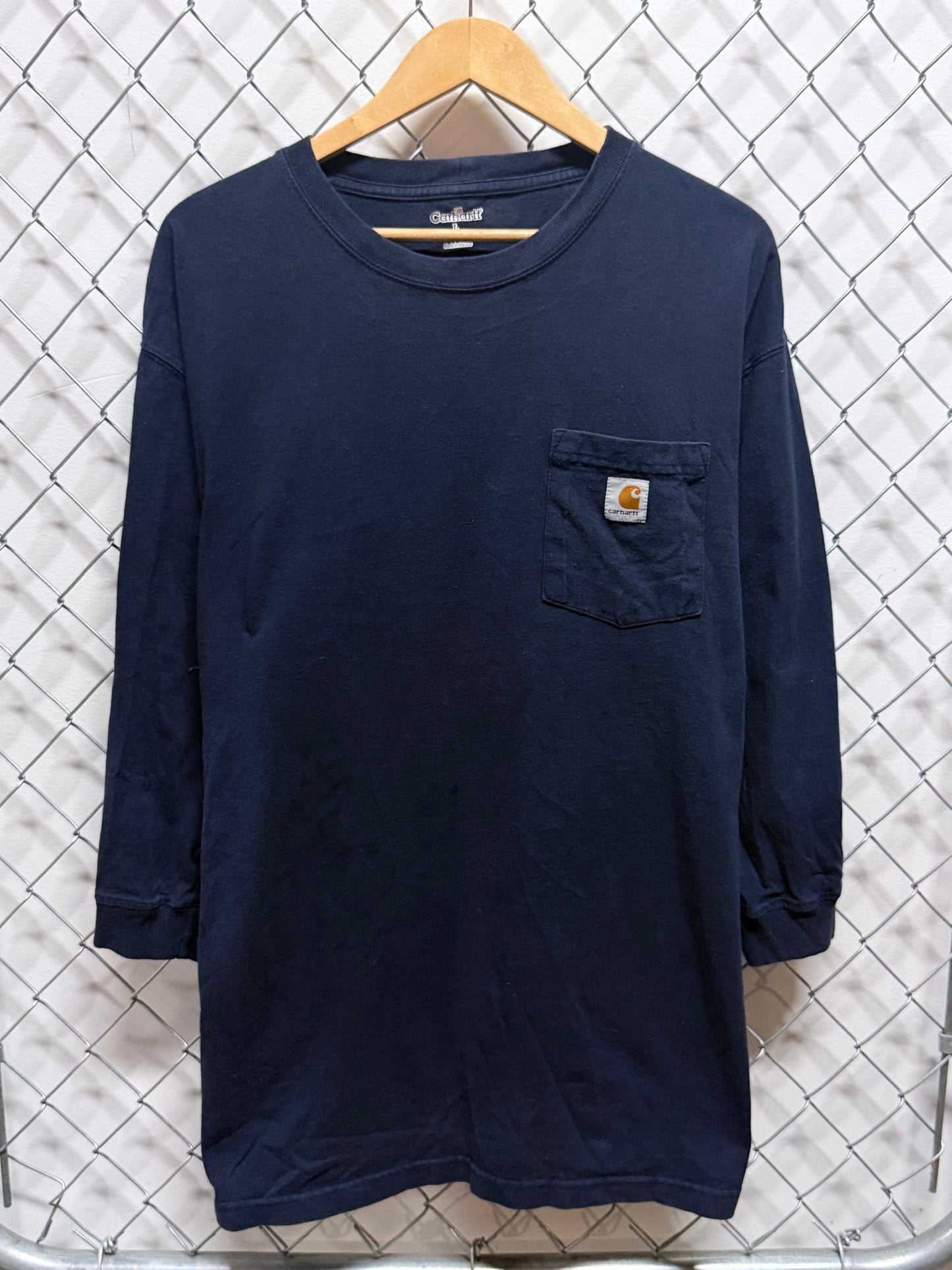 Carhartt Blue Long Sleeve Pocket Tee Size Large