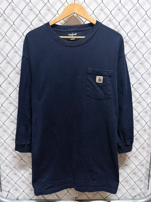 Carhartt Blue Long Sleeve Pocket Tee Size Large