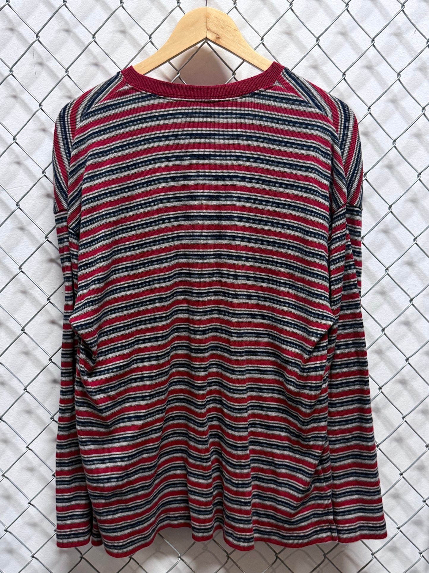 Levi's Striped Long Sleeve Henley Shirt Size Large