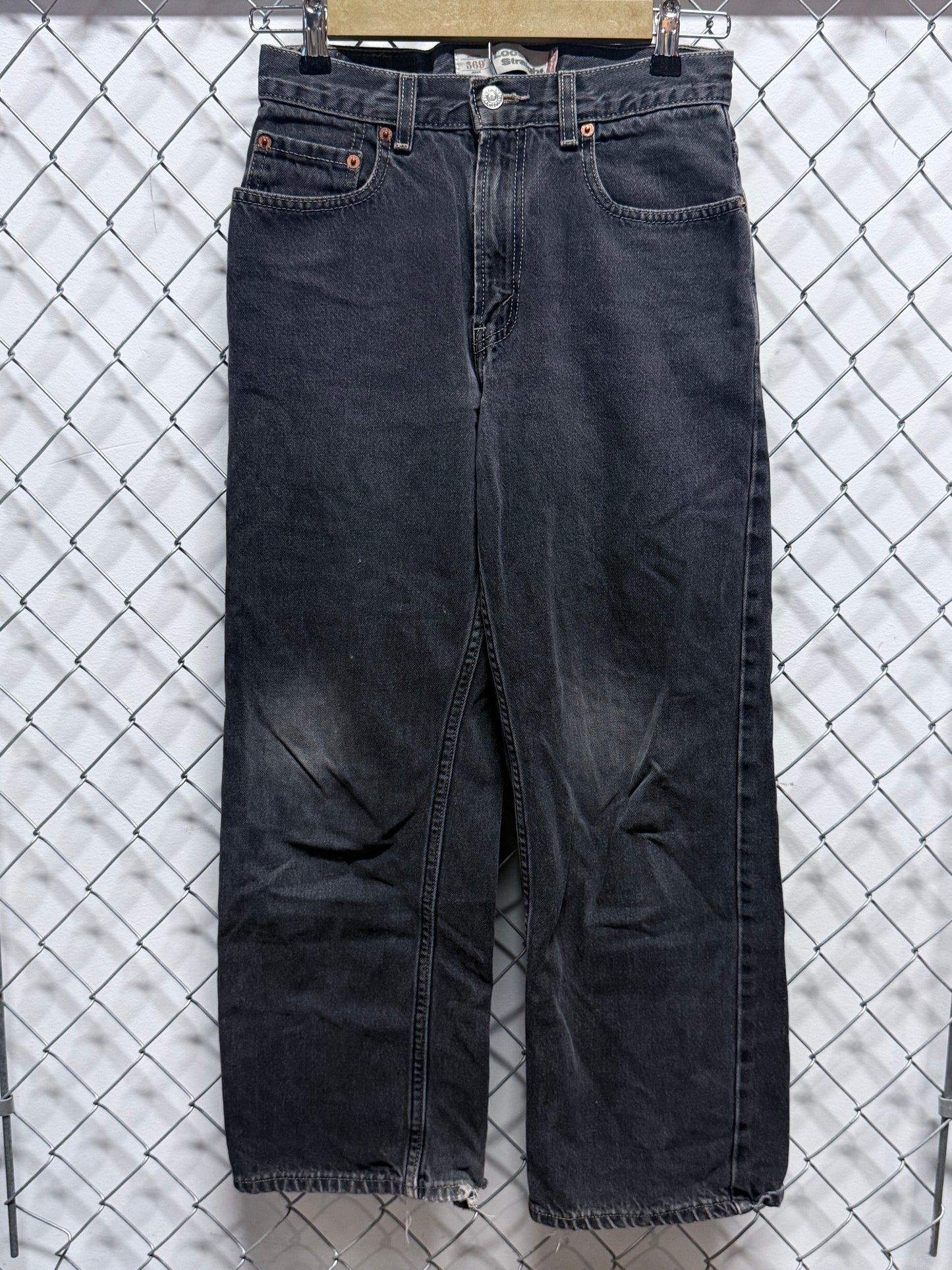 Levi's Loose Straight 569 Black Denim Jeans Size 27x27