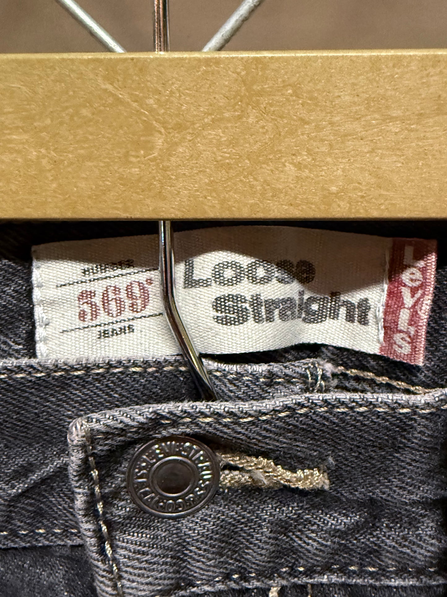 Levi's Loose Straight 569 Black Denim Jeans Size 27x27