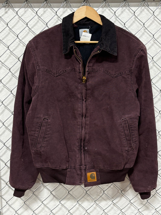 Vintage 1999 Carhartt Santa Fe J144 Burgundy Jacket Size Medium