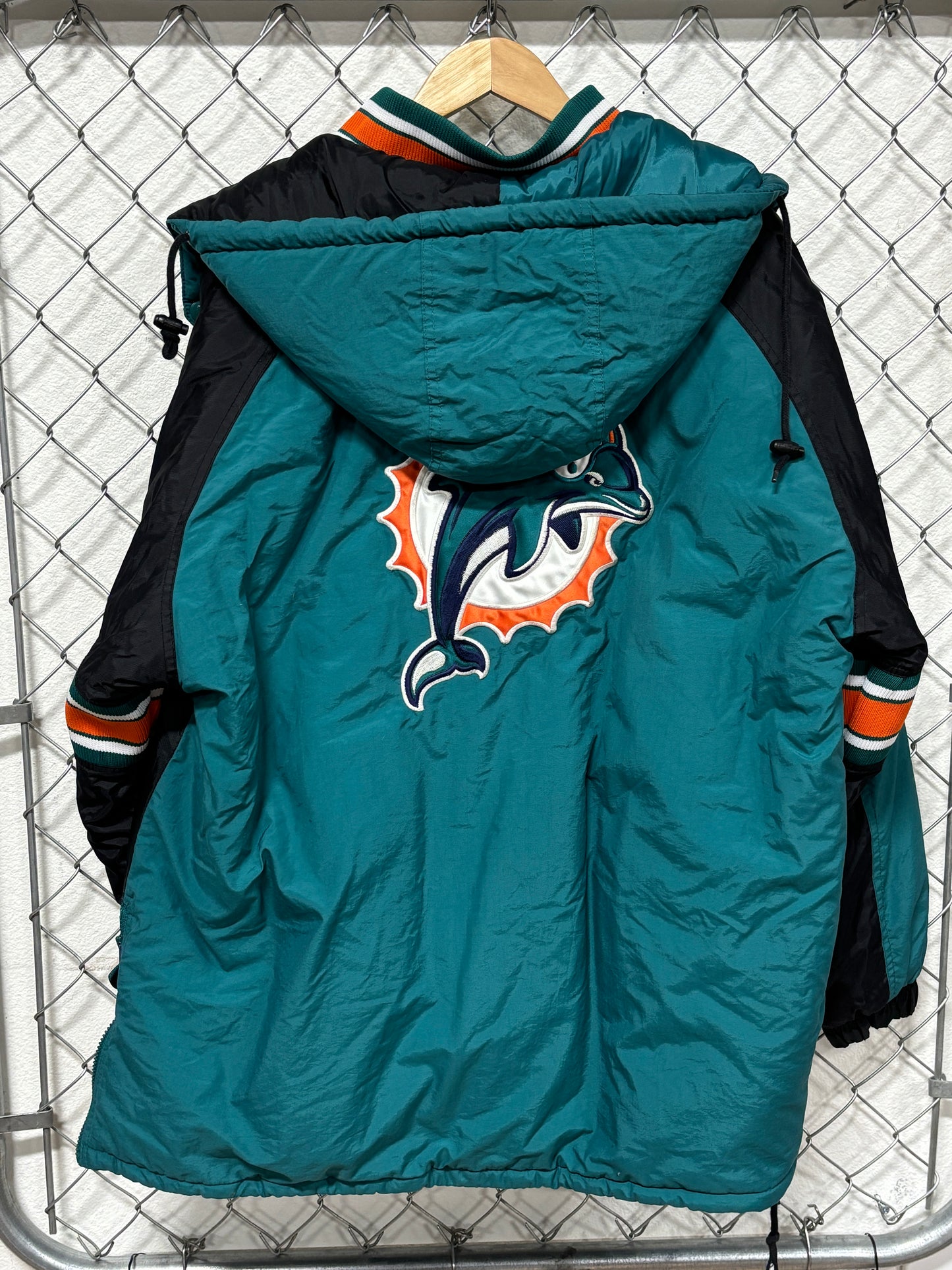 Vintage 90's Starter Miami Dolphins Puffer Jacket Size XL