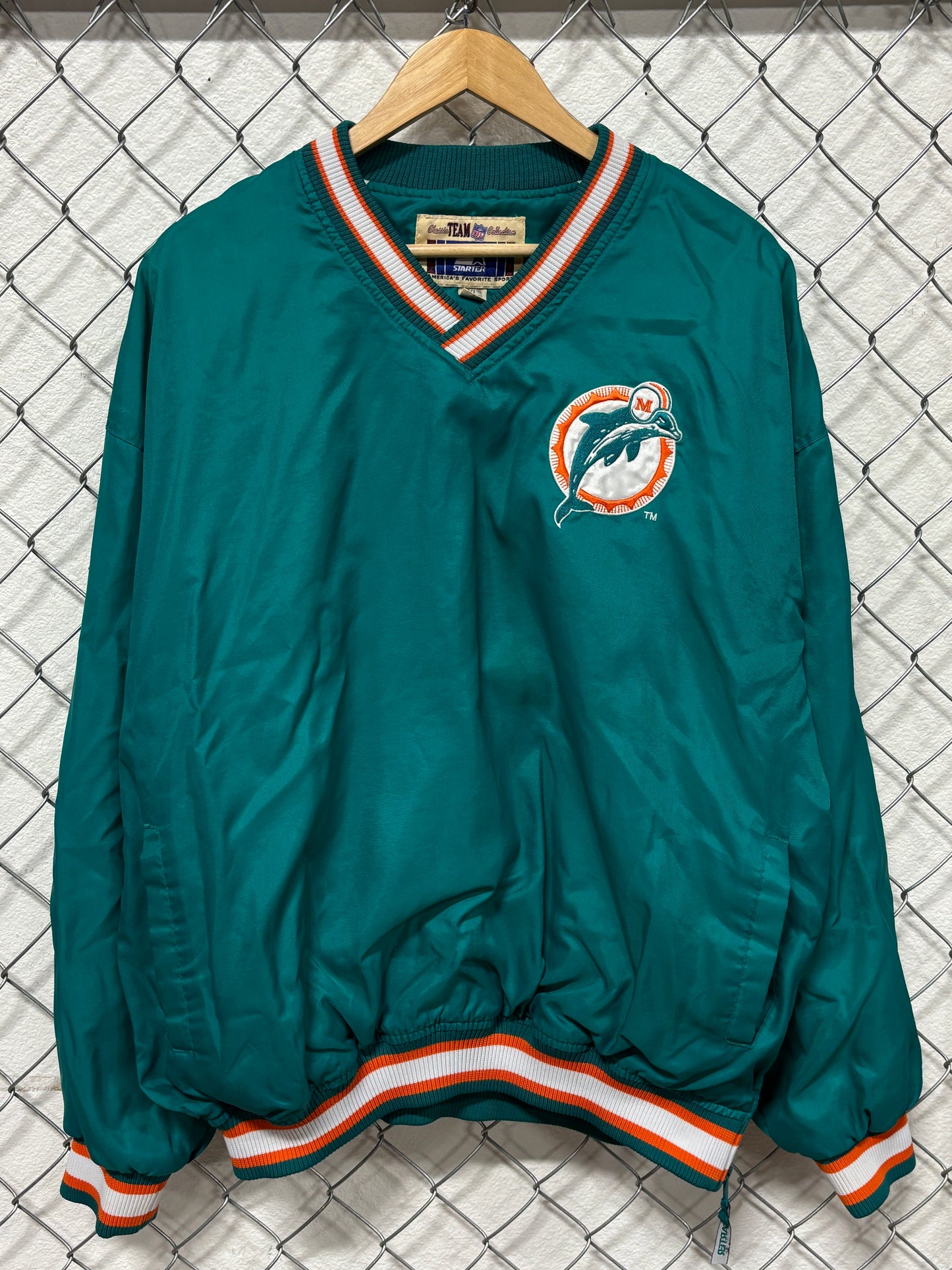 Starter Miami Dolphins Dan Marino #13 Pullover Windbreaker Jacket Size XL