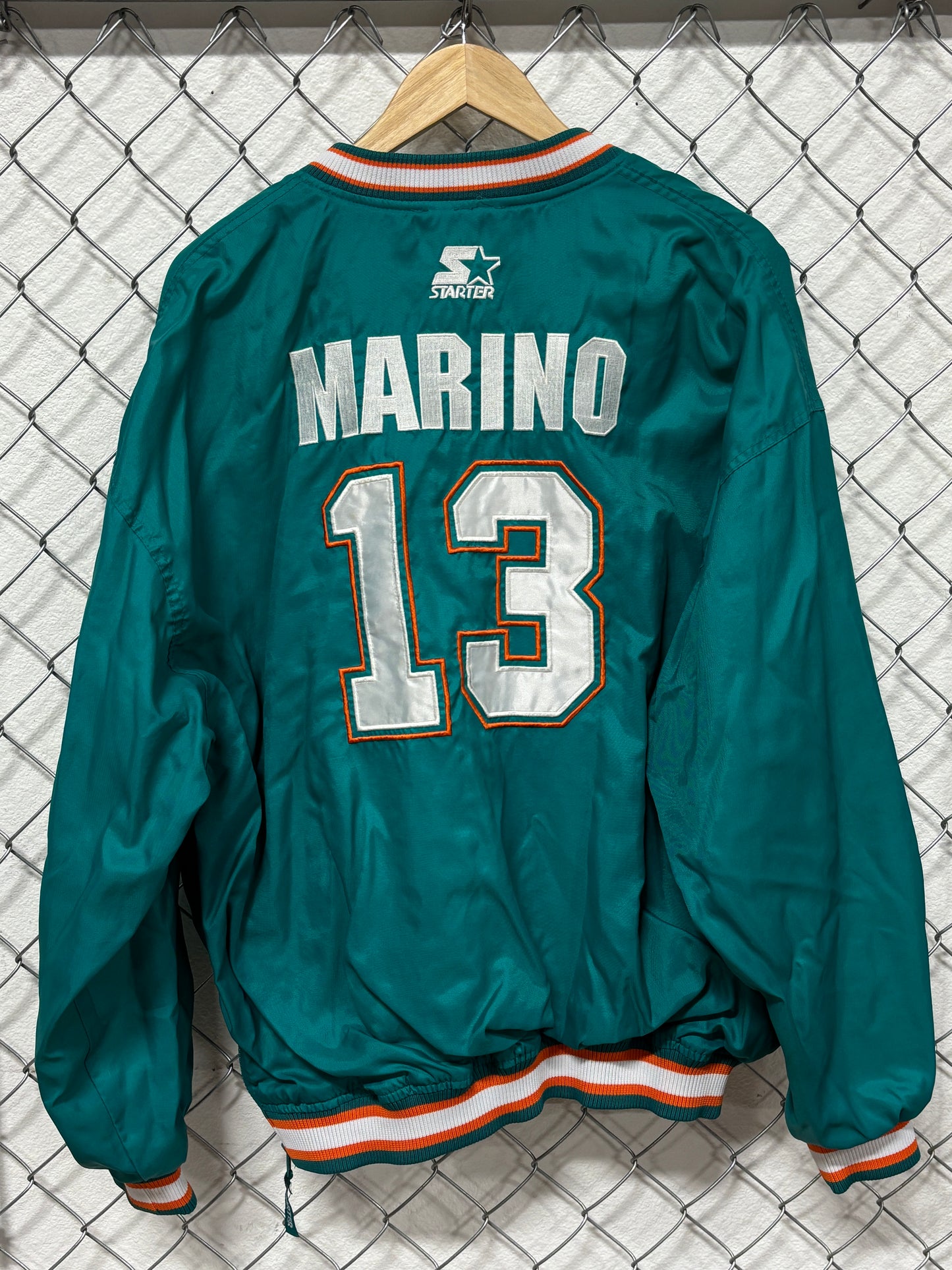 Starter Miami Dolphins Dan Marino #13 Pullover Windbreaker Jacket Size XL
