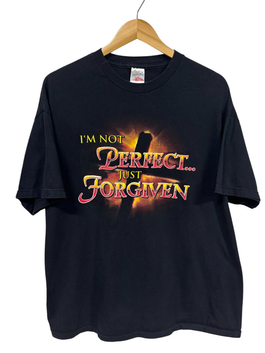 Vintage 00's Jesus I'm Not Perfect Just Forgiven Graphic Tee Size XL