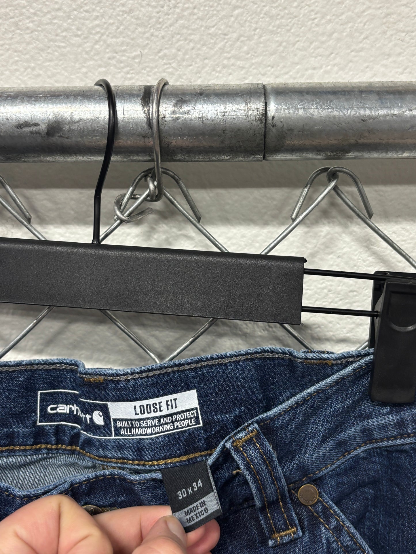 Carhartt Denim Loose Fit Double Knee Carpenter Jeans Size 30x34