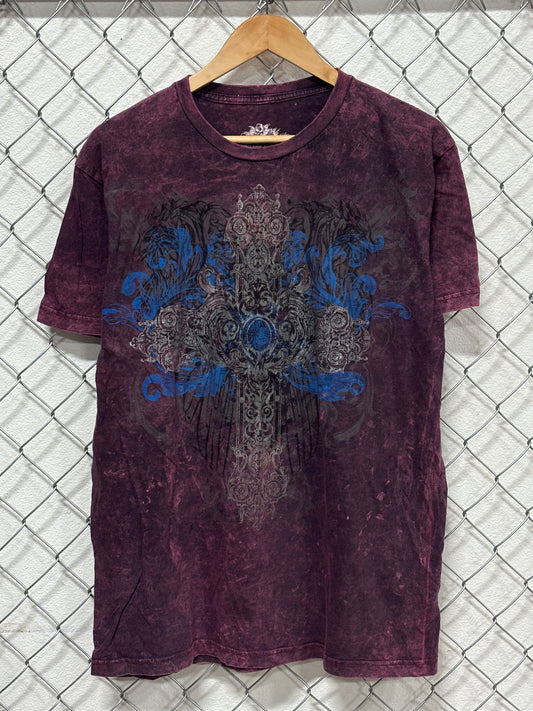 Vintage Y2K Affliction Style Cross Tee Size Large