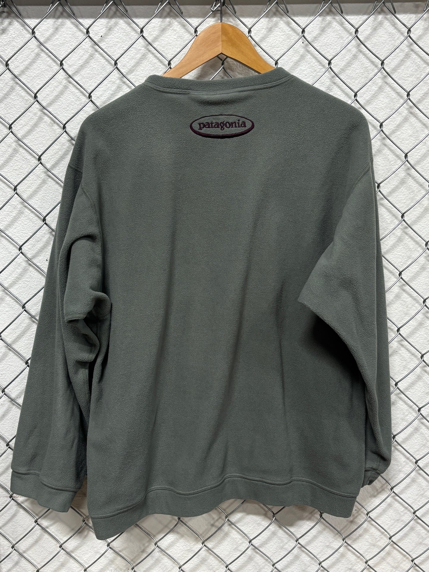 Vintage 90's Patagonia Synchilla Made in USA Green Fleece Sweater Size Medium