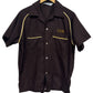 Vintage 70's Hilton Brown Bowling League Montana Button Up Shirt Size Medium