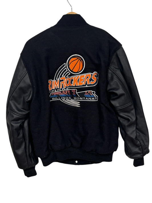 Vintage 90's Billings Montana Rimrockers Basketball Bomber Jacket Size Large