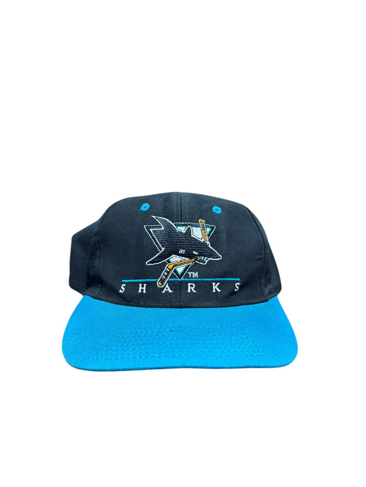 Vintage 90's Front Row San Jose Sharks NHL Logo Snapback Hat