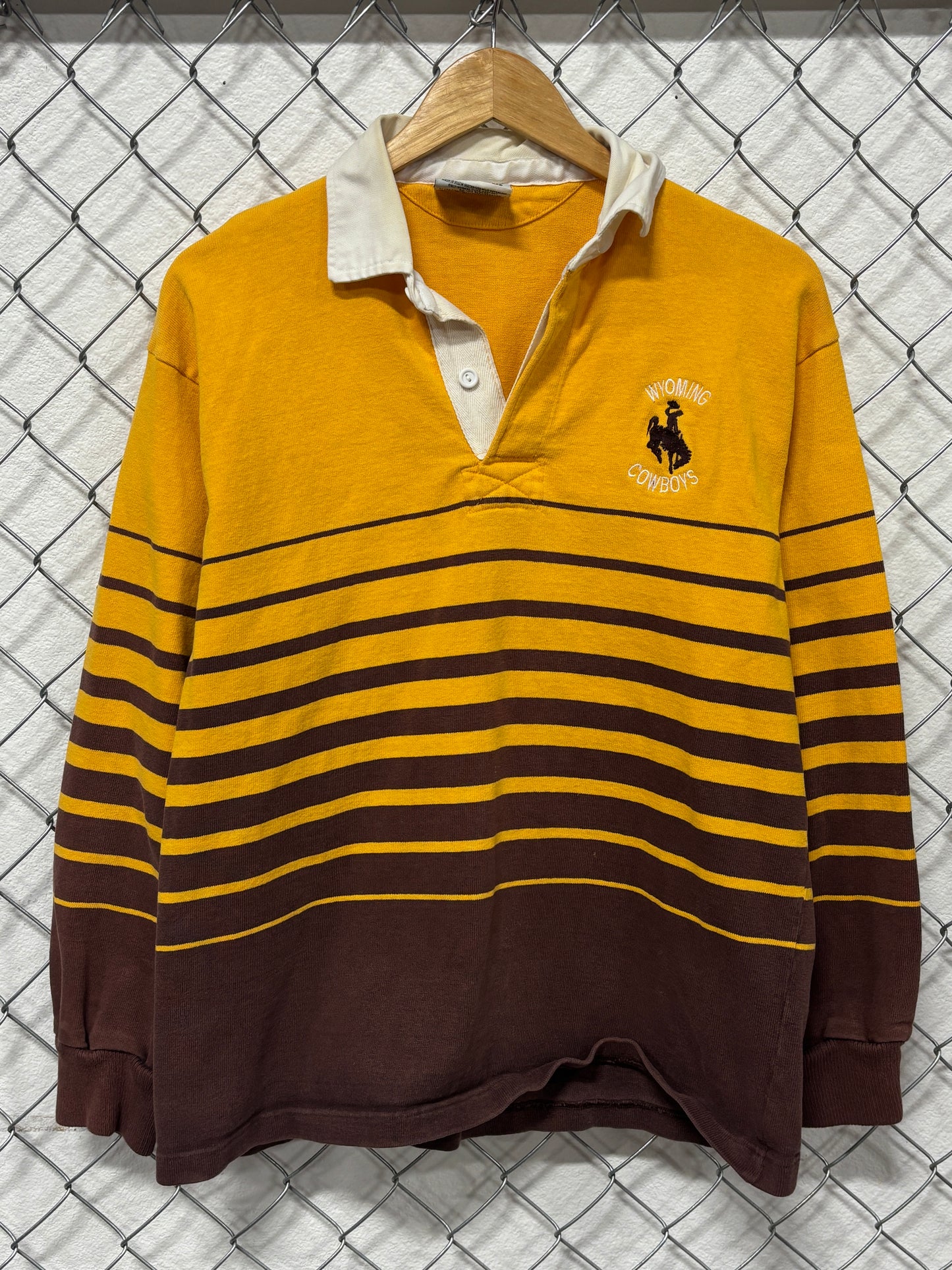 Vintage 90's Wyoming Cowboys Rugby Style Shirt Size Large