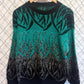 Vintage Acrylic Knit Pattern Sweater Size Medium