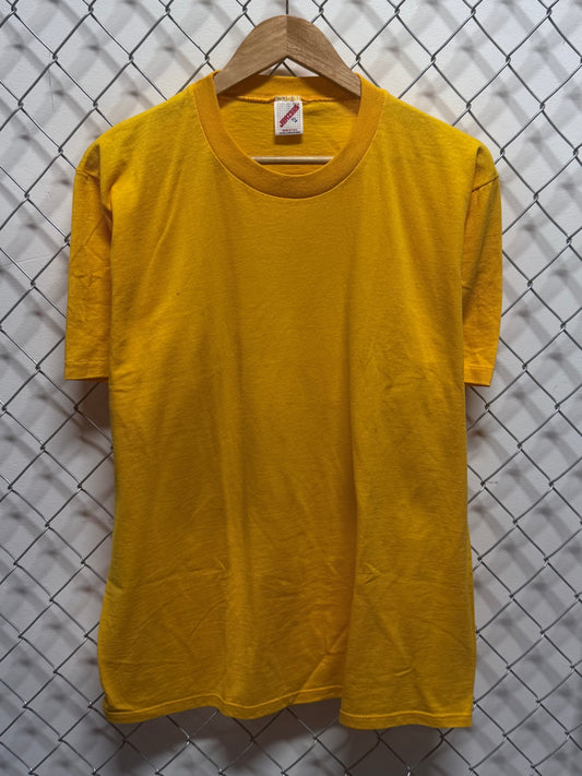Vintage 90's Jerzees Yellow Blank Tee Size XL