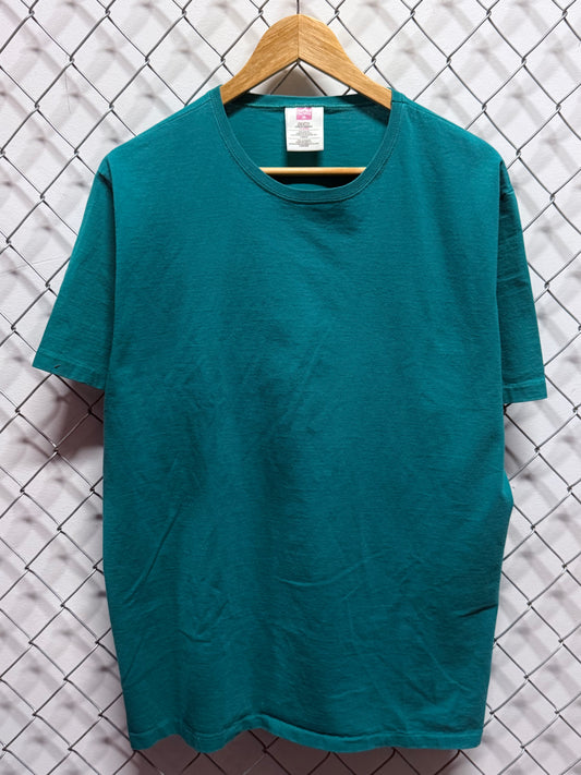 Vintage 90's Women's Hanes Her Way Blue Blank Tee Size XL