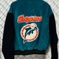 Vintage G3 Carl Banks Miami Dolphins Suede Button Up Jacket Size XL