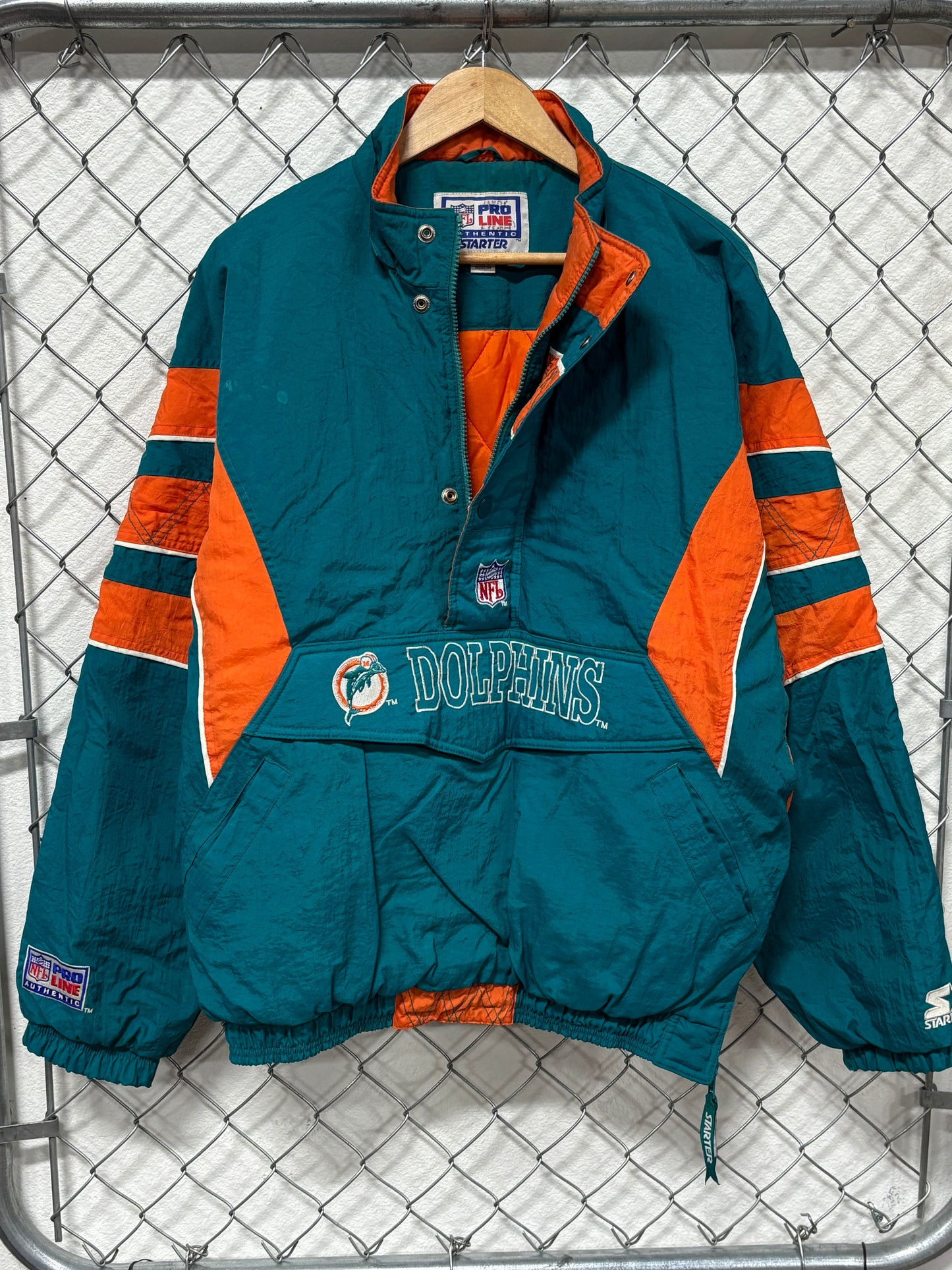 Vintage 90's Miami Dolphins Starter Puffer Jacket Size XL